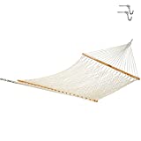 Original Pawleys Island 14OC Original Deluxe Cotton Rope Hammock with Free Extension Chains & Tree Hooks, Handcrafted in The USA, Accommodates 2 People, 450 LB Weight Capacity, 13 ft. x 60 in.