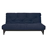 Trupedic x Mozaic - 8 inch Full Size Standard Futon Mattress (Frame Not Included) | Basic Space Navy | Great for Kid's Rooms or Guest Areas - Many Color Options