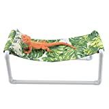 Reptile Hammock Swing Hanging Bed Lounger Ladder with Stand for Bearded Dragon Leopard Gecko Lizard