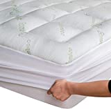 Bamboo Mattress Topper Full Cooling 54 x75 Inches Breathable Extra Plush Thick Fitted 8-20 Inches Bed Size Pillow Top Mattress Pad Ultra Soft