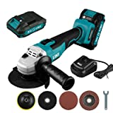 20V Cordless Angle Grinder，4-1/2''Cordless Grinders， Metal Cut Off /Polish Tool，With 2.0Ah Battery& Charger， For Cutting And Grinding