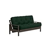 Royal Sleep Products by The Futon Factory 10 inch Memory Foam and Pocket Coil Futon Mattress - Solid Hunter Green Cover - Full Size - CertiPUR Certified Foams - Made in USA - (Frame not Included)