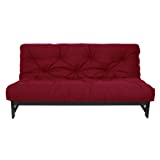 Trupedic x Mozaic - 6 inch Full Size Standard Futon Mattress (Frame Not Included) | Basic Scarlet Red | Great for Kid's Rooms or Guest Areas - Many Color Options