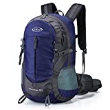 G4Free 35L Hiking Backpack Water Resistant Outdoor Sports Travel Daypack Lightweight with Rain Cover for Women Men (Dark Blue)