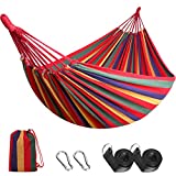 Anyoo Garden Cotton Hammock Comfortable Fabric Hammock with Tree Straps for Hanging Durable Hammock Up to 450lbs Portable Hammock with Travel Bag,Perfect for Camping Outdoor/Indoor Patio Backyard
