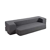 HonTop 8 Inch Folding Sofa Bed Couch Queen Memory Foam Convertible Futon Sleeper Chair Foam Bed for Bedroom Living Room Guest, Dark Gray