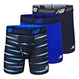 New Balance Men's 6' Boxer Brief Fly Front with Pouch, 3-Pack, Pigment/Team Royal/Bolt Flare, Medium