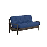 Royal Sleep Products by The Futon Factory Cooling Gel Memory Foam 8 inch Futon Mattress - Solid Navy Cover - Full Size - CertiPUR Certified Foams - Made in USA - (Frame not Included)