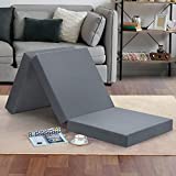 Olee Sleep Tri-Folding Memory Foam Topper, 4', Gray, Single size, Play Mat, Foldable bed, Guest beds, Portable bed