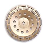 7 inch Diamond Cup Grinding Wheel, Double Row Grinding Wheel, Premium Higher Diamond Concentration, for Angle Grinder Polishing and Cleaning Stone, Concrete Cement, Marble, Rock, Granite etc. (7')…