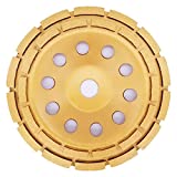 APLUS 7-Inch Diamond Cup Grinding Wheel, Double Row Diamond Grinder Disc for Concrete, Granite, Stone, Marble etc