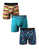 Shinesty Underwear for Men, Supportive Ball Hammock® Mens Boxer Briefs w/ Fly, Mens Underwear with Pouch for Balls, Super Soft, Breathable and Moisture Wicking, 3 Pack Large Outer Space