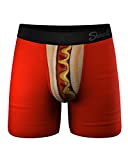 Shinesty Underwear for Men, Supportive Ball Hammock® Mens Boxer Briefs, Mens Underwear with Pouch for Balls, Super Soft, Breathable and Moisture Wicking, 1 Pack Large Hot Dog