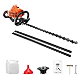 23.6cc Gas Hedge Trimmer, Pokytcox Cordless Trimmer 24' 2 Cycle Recoil Gasoline Trim Blade, Blade Double-Sided w/ Some Accessories