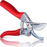 Kynup 8.6' Gardening Shears, Professional Bypass Pruner Hand Shears, Tree Trimmers Secateurs, Hedge & Garden Shears, Clippers for Plants, Gardening, Trimming, Garden Tools (Red)