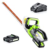 MYTOL HTB20 Hedge Trimmers Cordless, 24-Inch Electric Garden Trimmer Battery Powered, 11/16' Cutting Capacity Bush Trimmers, 20V 2.0Ah Battery & Fast Charger Included