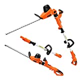 GARCARE 2 in 1 Electric Hedge Trimmer Corded - 4.8A Hedge Clippers with 20 inch Laser Cut Blade Orange/Black
