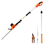 GARCARE Electric Hedge Trimmer Corded - 4.8A Hedge Clippers with 20 inch Laser Cut Blade Orange/Black