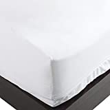 National Allergy Premium 100% Cotton Zippered Mattress Protector - Queen Size - 12-inch Deep - White - Breathable 300 Thread Count Hypoallergenic Cover - Advanced Encasement