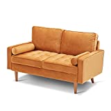 Bettermade Loveseat, Sofa for Living Room, Futon Sofa Bed 2 Seats, Tools-Free Assemble Couch with Cushions, 58' x 32' x 33' Ginger