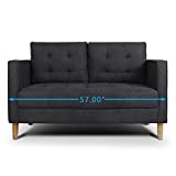 AODAILIHB Modern Soft Cloth Tufted Cushion Loveseat Sofa Small Space Configurable Couch 57'