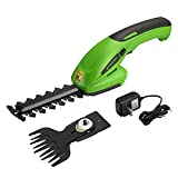 WORKPRO Cordless Grass Shear & Shrubbery Trimmer - 2 in 1 Handheld Hedge Trimmer 7.2V Electric Grass Trimmer Hedge Shears / Grass Cutter Rechargeable Lithium-Ion Battery and Charger Included