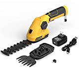 EVEAGE Light Duty Cordless Grass Shears Handheld Grass Hedge Trimmer 2 in 1 Grass Clippers Shrub Bush Trimmer for Garden, with Rechargeable 8V Battery and Charger Included