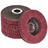 FPPO 5Pcs 4.5' x 7/8' Nylon Fiber Flap Disc Polishing Grinding Wheel,Scouring pad Buffing Wheel for Angle Grinder, Polishing Tools (Grit 320)