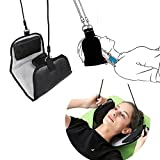 Meega Tech Neck Head Hammock, Neck Traction Device, Portable Cervical Neck Traction Device for Neck Pain Relief and Physical Therapy, Gift for Parents/Family Member (Gray & Black)