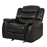 Merit Black Leather Recliner/Glider Chair