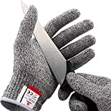 NoCry Cut Resistant Gloves - Ambidextrous, Food Grade, High Performance Level 5 Protection. Size Medium, Complimentary Ebook Included