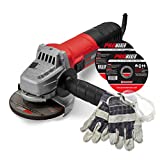 PROMAKER Angle Grinder 6.5-Amp 4-1/2 inch with Protection Googles, Pair of gloves, Two grinding Wheels, Box, Grinder tool with two (2) extra Carbon brushes (115mm) 750W. PRO-ES750KIT.