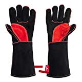 HereToGear Welding Gloves - 16IN - Large to XL Size - Fireproof and Heat Resistant - Great for Fireplaces, Fire Pits, Wood Stoves or Blacksmith Tools