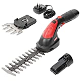 Magic Zaker Cordless Grass Shear & Hedge Trimmer - 7.2V Electric Shrub Trimmer 2-in-1 Handheld Hedge Cutter/ Grass Trimmer/ Hedge Clipper with Rechargeable Battery and Charger…