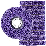 Mornajina 10 Packs 4-1/2' x 7/8' Strip Discs Stripping Wheel for Angle Grinders, Paint Removal Disc, Rust Stripping Wheel, Remove Scaling and Oxidation(Purple)