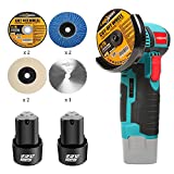BIHOO Mini Angle Grinder,12V Cordless Metal Cutter Machine for Grinding,Cutting with Two Battery