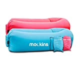 Nevlers Inflatable Air Lounger for Camping, the Beach, and Picnics, Portable and Easy to Use for Kids and Adults, 2 Pack, Pink and Blue