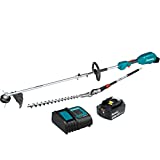 Makita XUX02SM1X2 18V LXT Lithium-Ion Brushless Cordless Couple Shaft Power Head Kit w/ 13' String Trimmer & 20' Hedge Trimmer Attachments (4.0Ah)