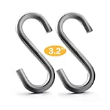 Ugotfeels S Hook Heavy Duty 316 Stainless Steel | 3.2' Long 0.31'Thickness | S Shaped Hooks Hammock Hooks for Hanging and Utility Use - Hold Up to 550 lbs - 2 Pieces