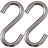 Cozihom Heavy-Duty 304 Stainless Steel S Hooks, 3 Inch Hammock, Swing S Hooks, Industrial Grade Quality Utility Hooks 2 Packs