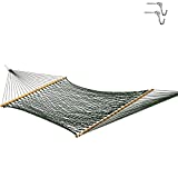 Original Pawleys Island 13DCG Large Green Duracord Rope Hammock with Free Extension Chains & Tree Hooks, Handcrafted in The USA, Accommodates 2 People, 450 LB Weight Capacity, 13 ft. x 55 in.
