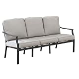 Amazon Brand - Ravenna Home Archer Steel-Framed Outdoor Patio Plush 3-Seater Sofa with Removable, Water-Resistant Cushions, 68.5'W, Gray