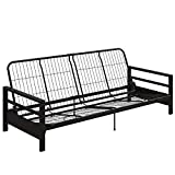 Pemberly Row Classic Design Full Size Metal Futon Frame in Black