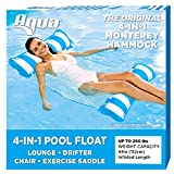 Aqua 4-in-1 Original Monterey Hammock Pool Float & Water Hammock – Multi-Purpose, Inflatable Pool Floats for Adults – Patented Thick, Non-Stick PVC Material – Light Blue