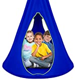 Sorbus Kids Nest Swing Chair Nook – Hanging Seat Hammock for Indoor Outdoor Use – Great for Children (40 Inch, Nest Blue)
