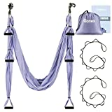 Gonex Aerial Yoga Swing Set, Yoga Hammock Sling Kit Fitness Inversion Swing Ceiling Hanging with Extension Straps and Instruction for Beginners Adults and Kids