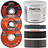 KingTool 27pcs Angle Grinder Wheel Set, Grinder Disc Set Includes 20pcs Cutting Wheel, 5pcs Grinding Wheel, 2pcs Flap Discs with 4-1/2' Diameter and 7/8' Arbor for Steel and Stainless Cutting Grinding