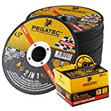 PEGATEC Cut Off Wheels 50 Pack, Quality Thin 4 1/2 x0.04x7/8 inch Cutting Disc, Metal & Stainless Steel Aggressive Cutting Wheel for Angle Grinder, General Purpose Metal Cutting (4.5inch)