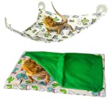 CHPPEY Reptile Sleeping Bag with Hammock - Sleeping Bed with Pillow and Blanket, Hammock Swing Hanging Bed Lounger Ladder for Bearded Dragon, Lizard, Leopard Gecko, Chameleons and Small Animals