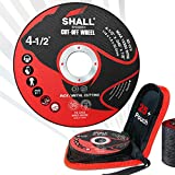 SHALL 25-Pack Cut Off Wheels 4 1/2 x 7/8 Inch, Cutting Wheel with Pouch for Angle Grinder, 4.5” Metal & Stainless Steel Fast Cutting Disc, Grinder Wheel for General Purpose Metal Cutting